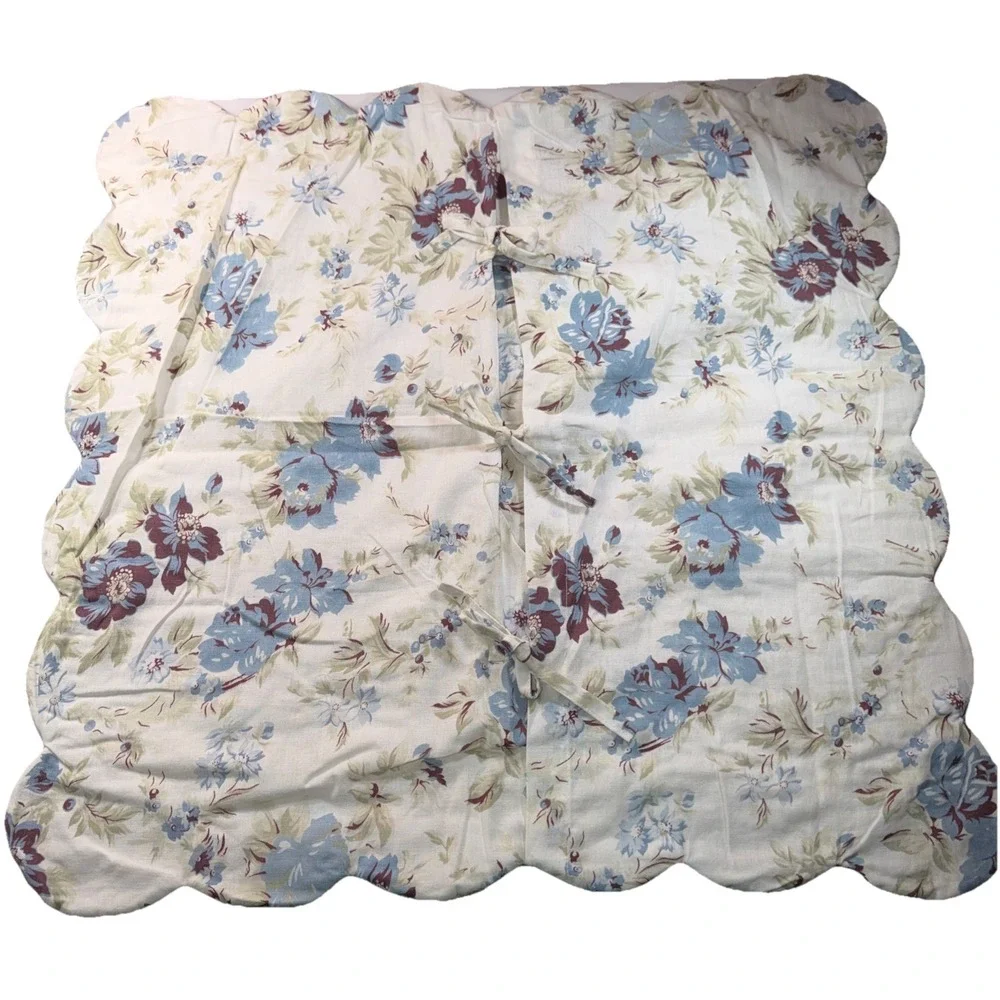 NEW 2 Vintage Blanc D'IVoire Emille Blue Floral Quilted Pillow Shams‎ 65